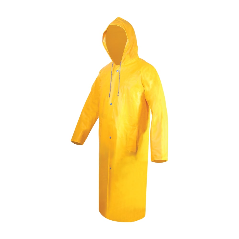 GABARDINA LARGA AMARILLA IMPERMEABLE ECOFRIENDLY, SELLADA. T-2XG.