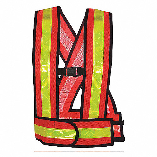 CHALECO ECOFRIENDLY TIPO CARRILLERO ANARANJADO HIVIS C/REF MICRO ESFERAS JYRSA.