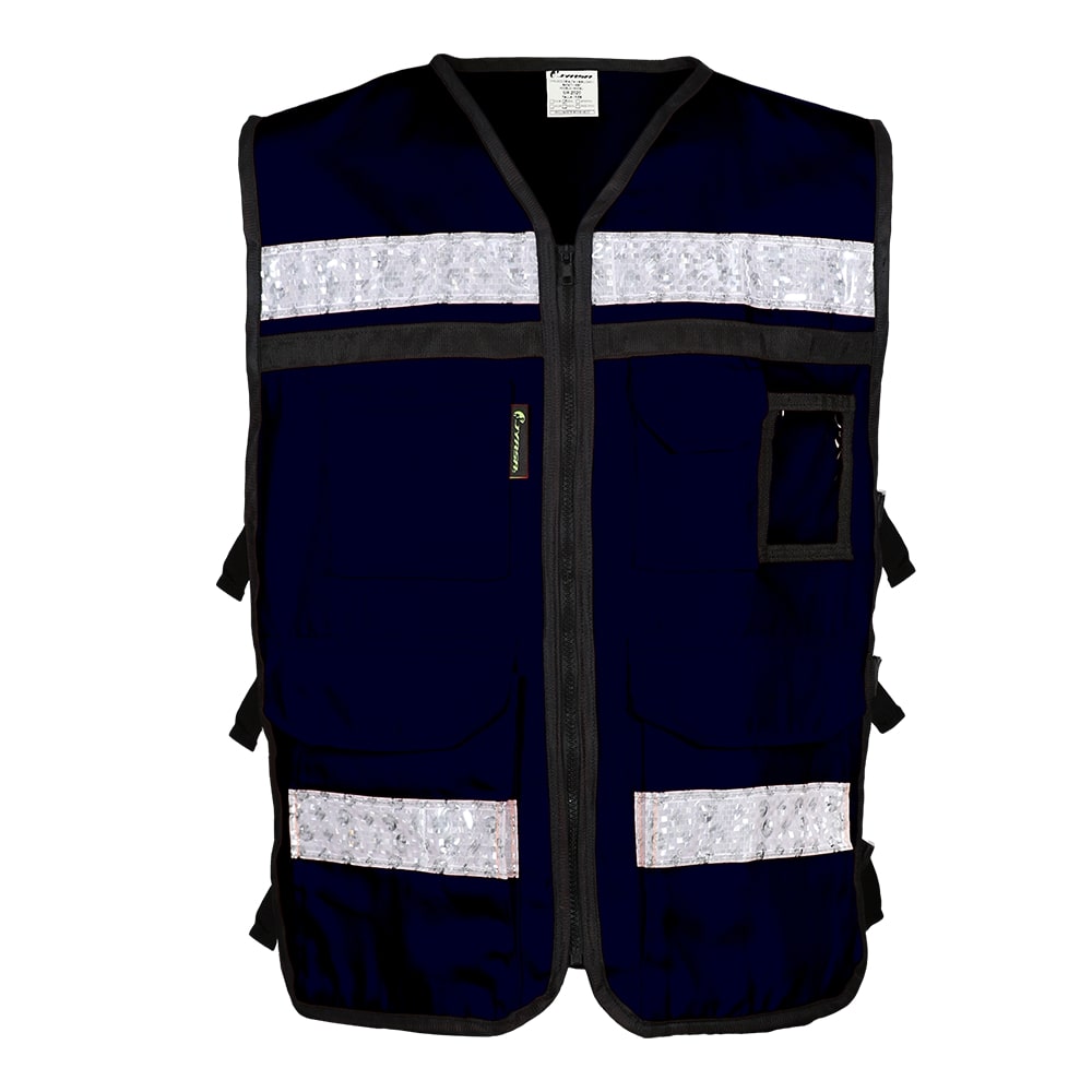 CHALECO AZUL MARINO ABIERTO TIPO RESCATISTA DE ALGODON TALLA XG