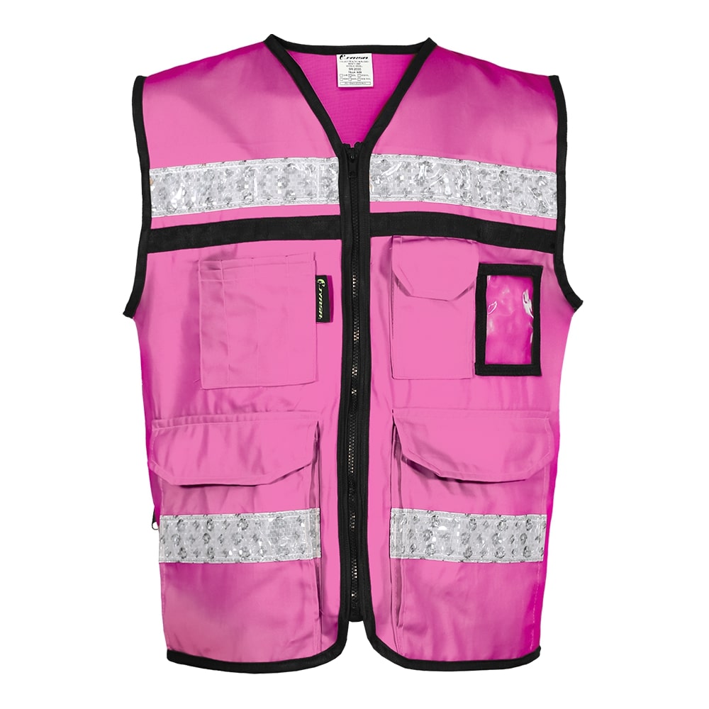 CHALECO RESCATISTA CERRADO ROSA 100% ALGODON C/ REF TALLA CH