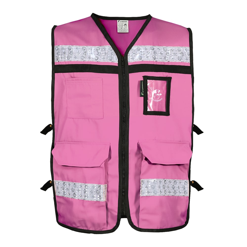 CHALECO RESCATISTA ROSA TALLA XG CON REFLEJANTES