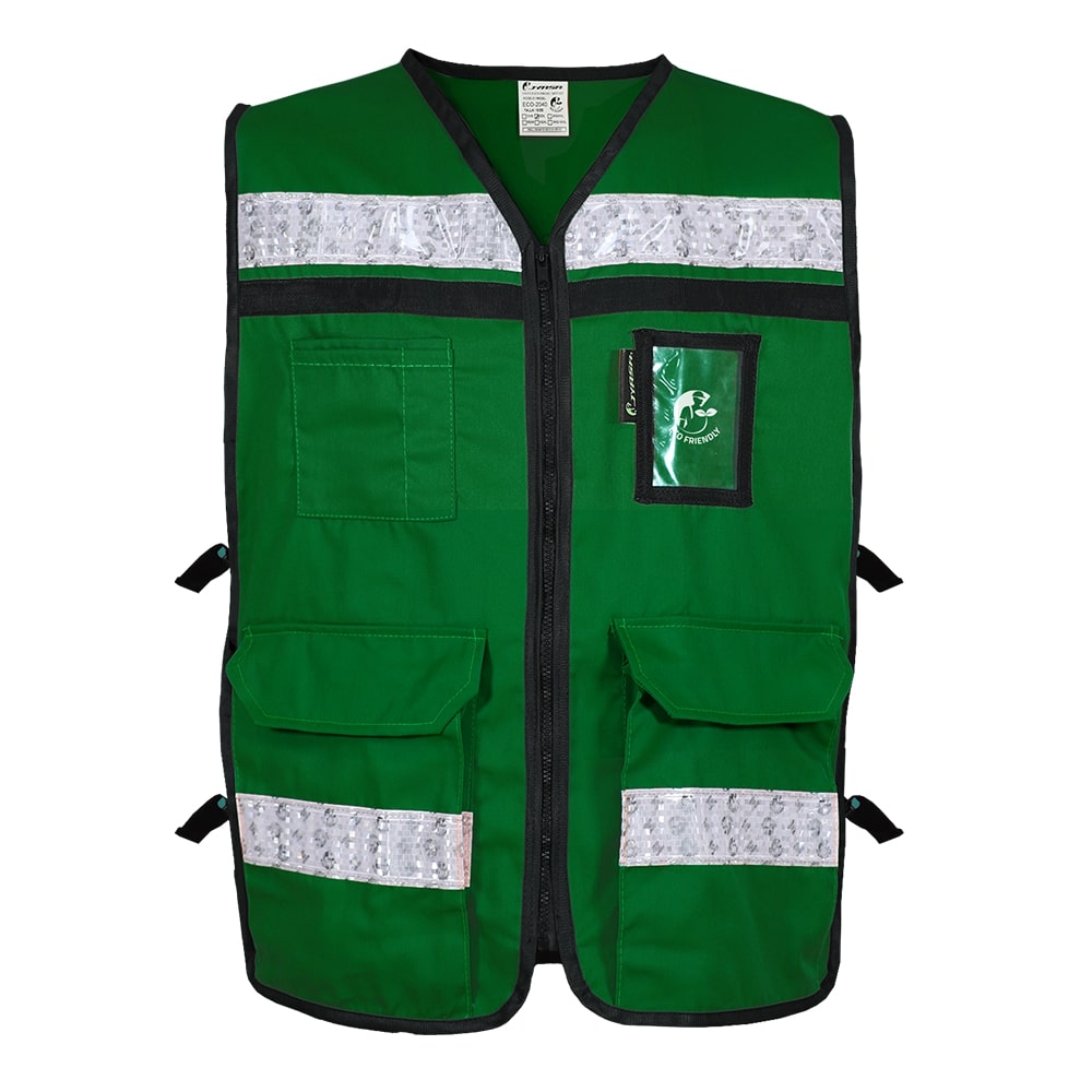 CHALECO VERDE ABIERTO TIPO RESCATISTA LIGERO CLASE II TALLA 2XG