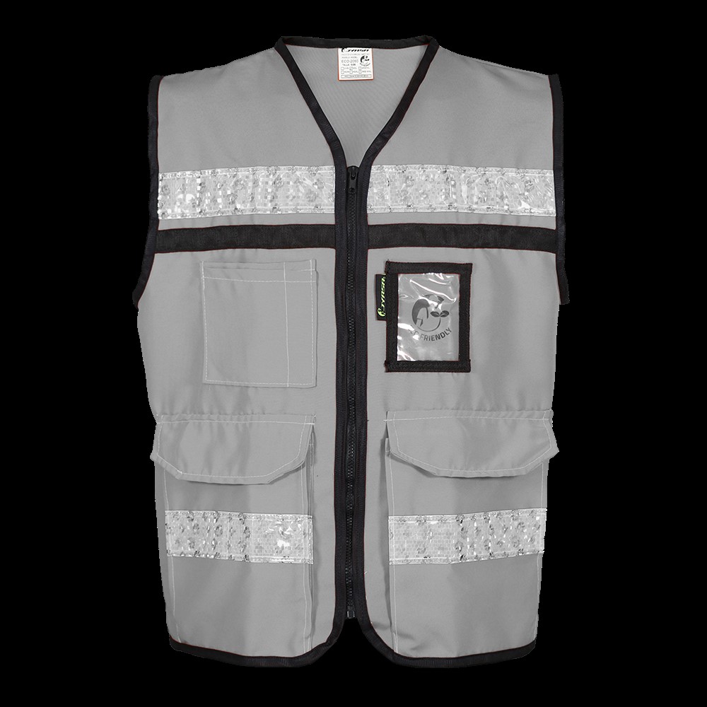 CHALECO GRIS CERRADO  TIPO RESCATISTA LIGERO CLASE II TALLA 2XG