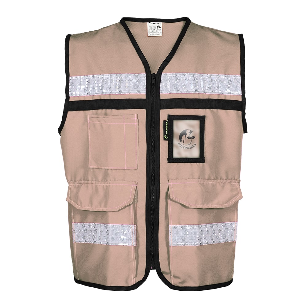 CHALECO BEIGE CERRADO  TIPO RESCATISTA LIGERO CLASE II TALLA CH