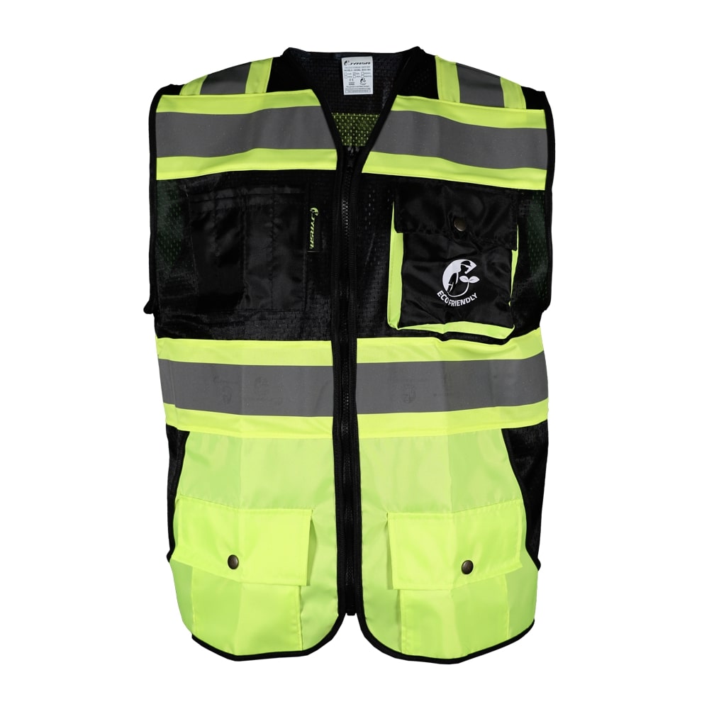 CHALECO DE MALLA NEGRO/AMARILLO ECOFRIENDLY C/REF BICOLOR AMARILLO 3 T-2XG