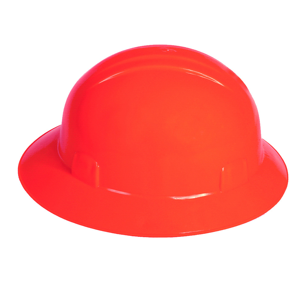 CASCO TIPO ALA ANCHA DIELECTRICO ECOFRIENDLY ANARANJADO HI-VIS SUSPENSION 6 PUNTOS PLASTICA, TIPO 1 CLAS E.