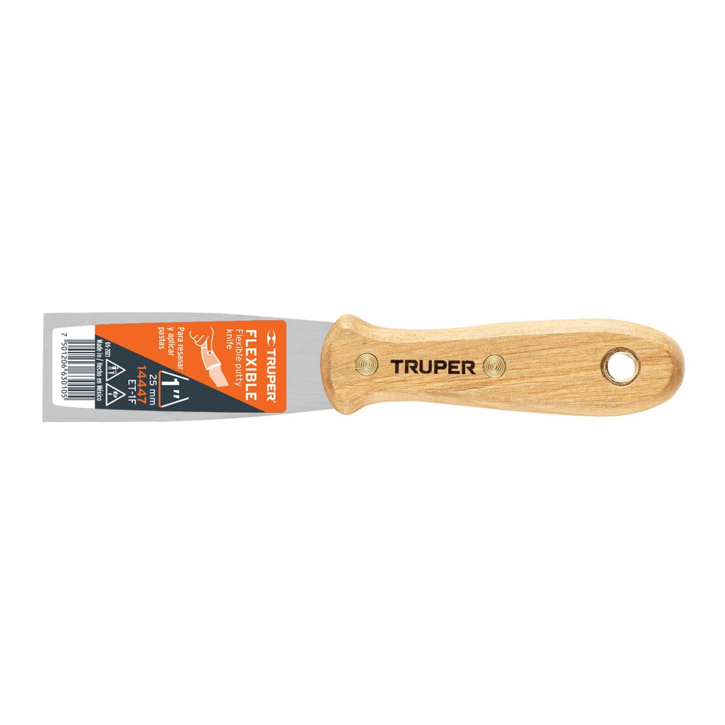 Espatula flexible 1' con mango de madera, Truper
