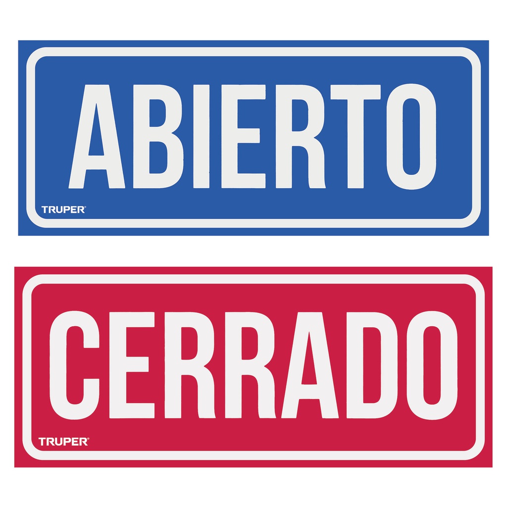 Letrero de señalizacion 'ABIERTO/CERRADO', 28 x 12 cm