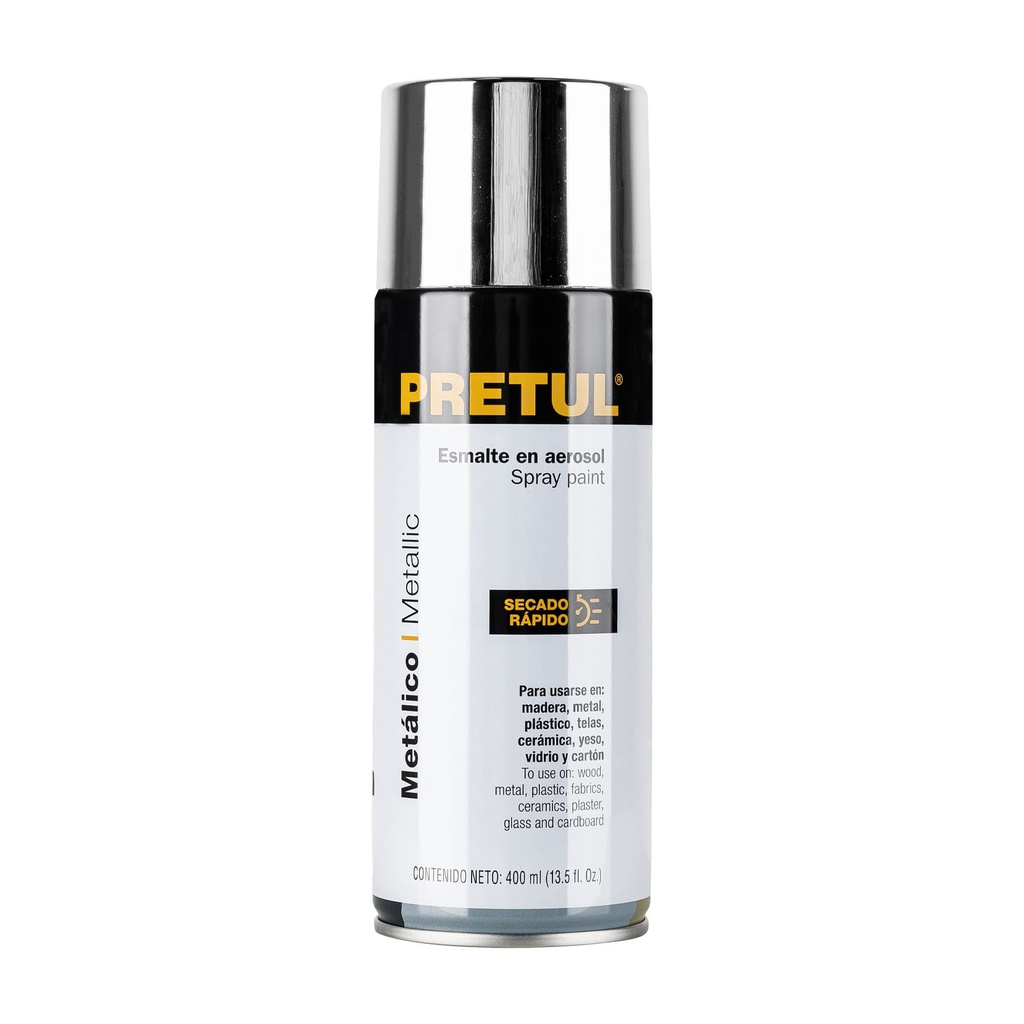 Pintura en aerosol metalica, cromo, 400ml, Pretul