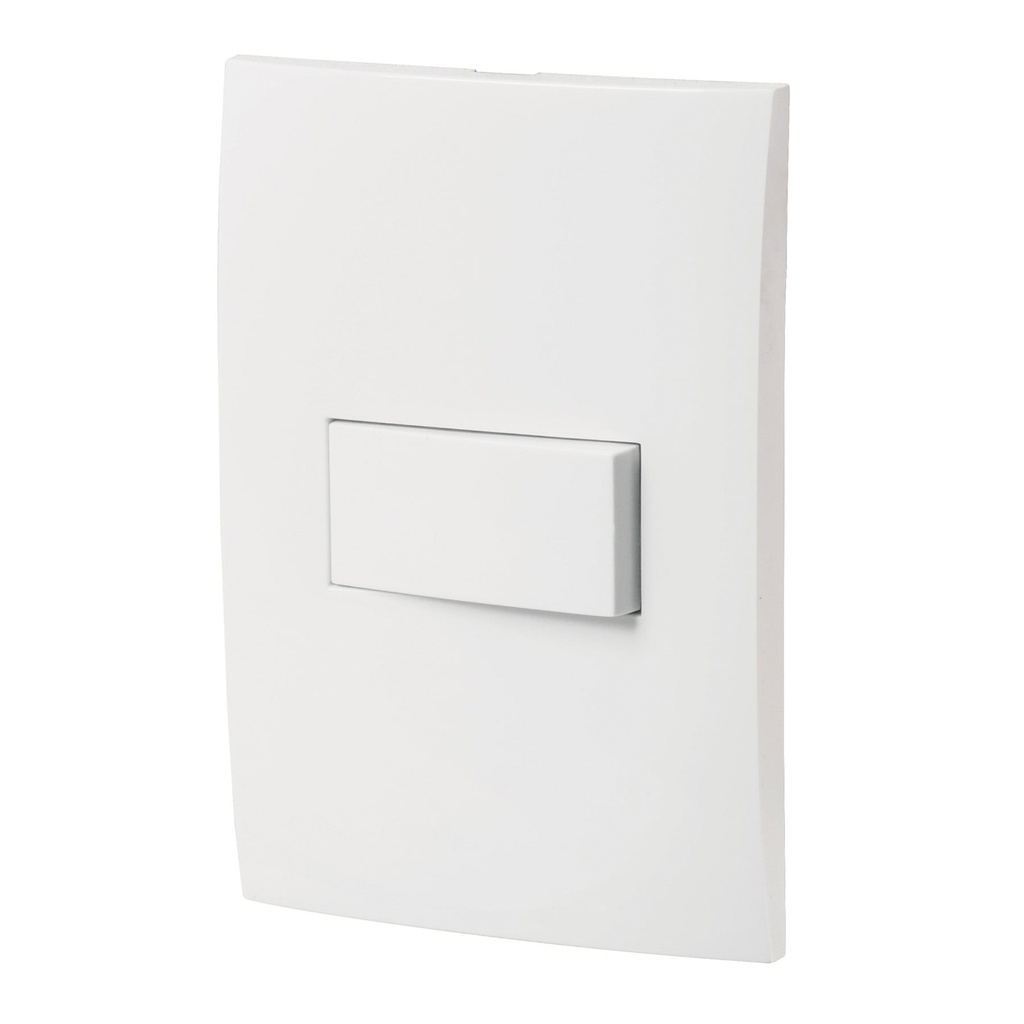 Placa armada con interruptor sencillo, linea Oslo, blanco