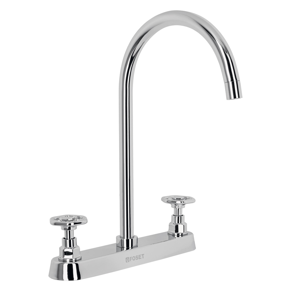Mezcladora para fregadero, manerales redondos,cromo, Tubig