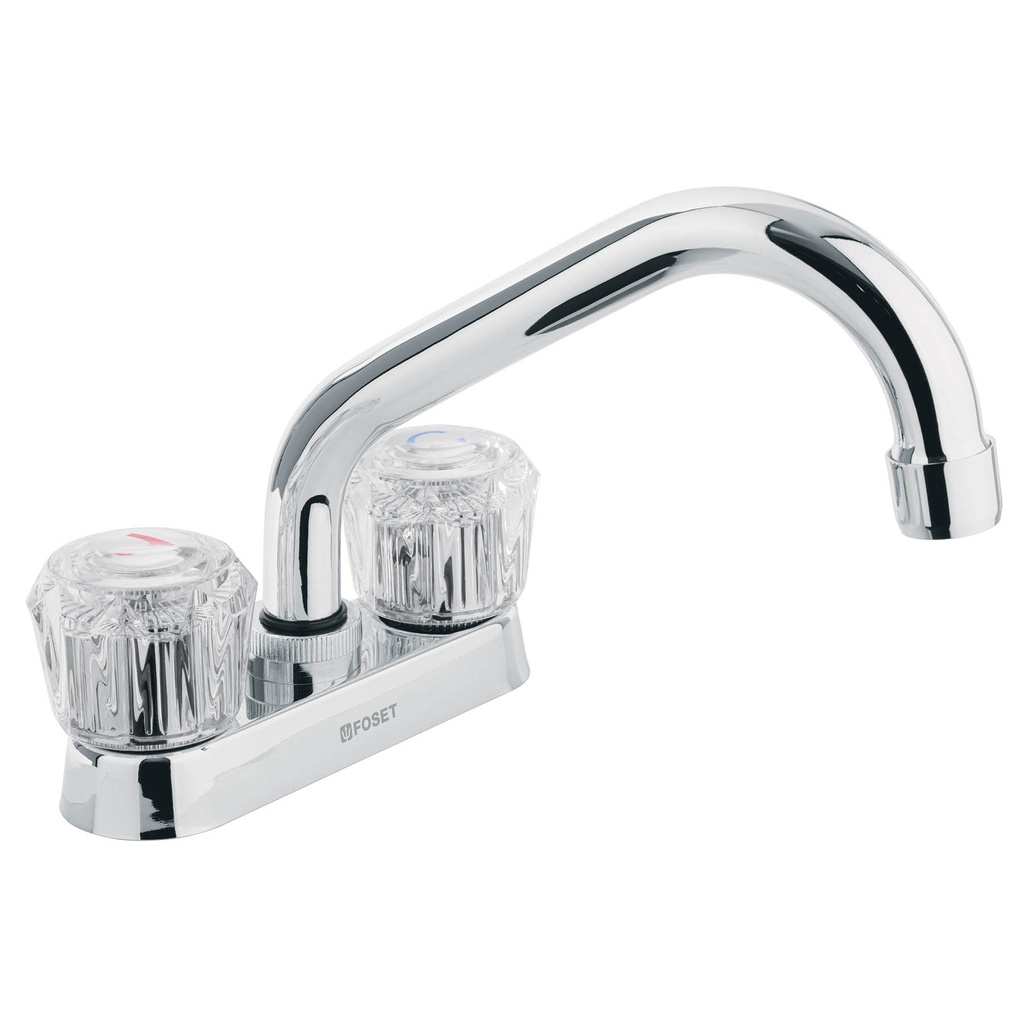 Mezcladora 4' para lavabo, tubular, manerales de acrilico