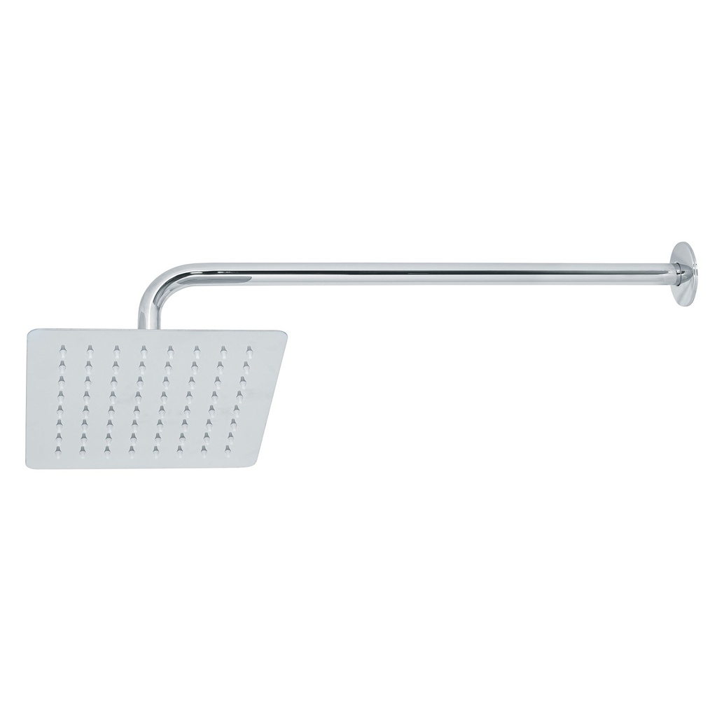 Regadera cuadrada 8', acero inox, con brazo, cromo, Tubig