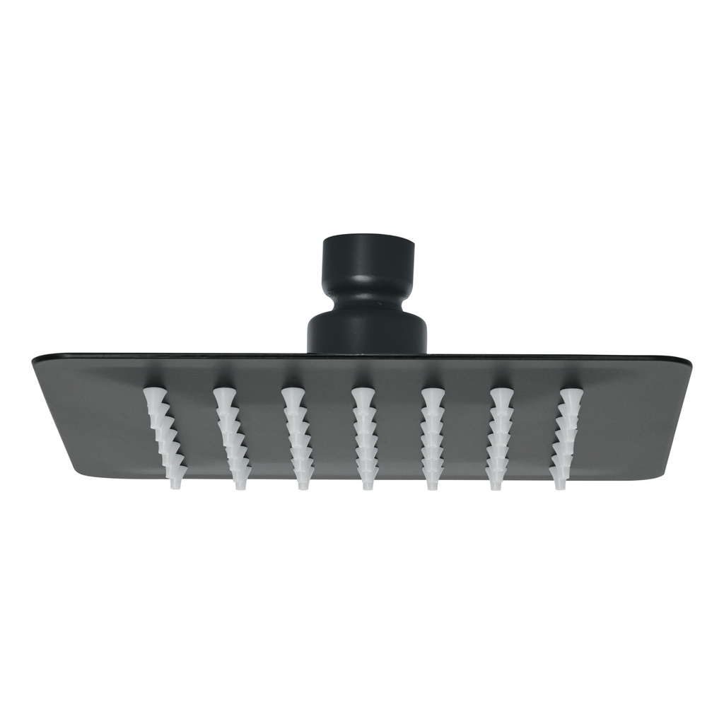 Regadera cuadrada 6', acero inox, sin brazo, negro, Tubig