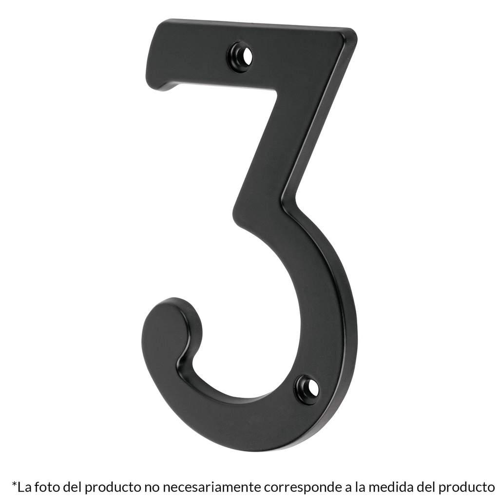Numero 8 de laton solido 4', negro,  Hermex