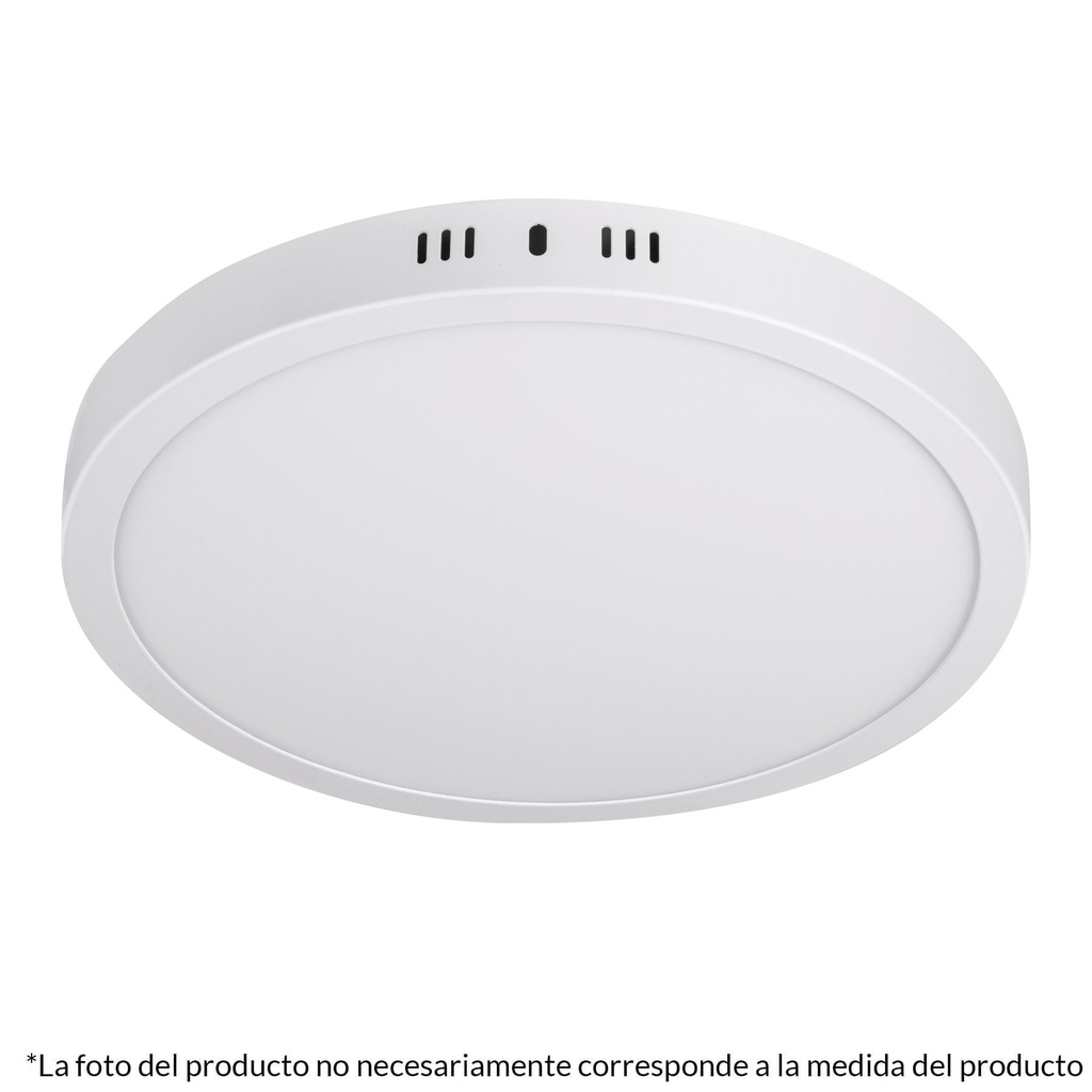 Luminario LED tipo plafon 6 W, redondo, luz calida, blanco