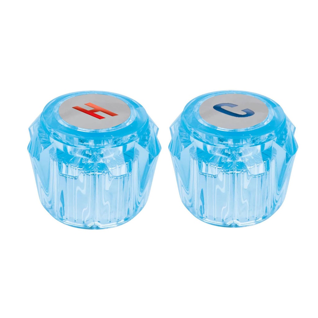 Juego 2 manerales acrilico azul p/lavabo y fregadero, Basic