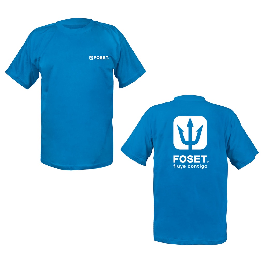 Playera cuello redondo para hombre, azul, EG, Foset