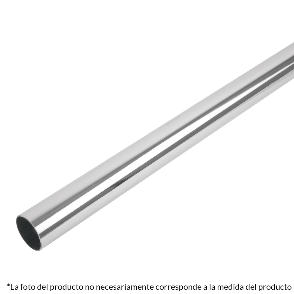 Tubo redondo para closet, 2.4 m, acero cromado, Hermex