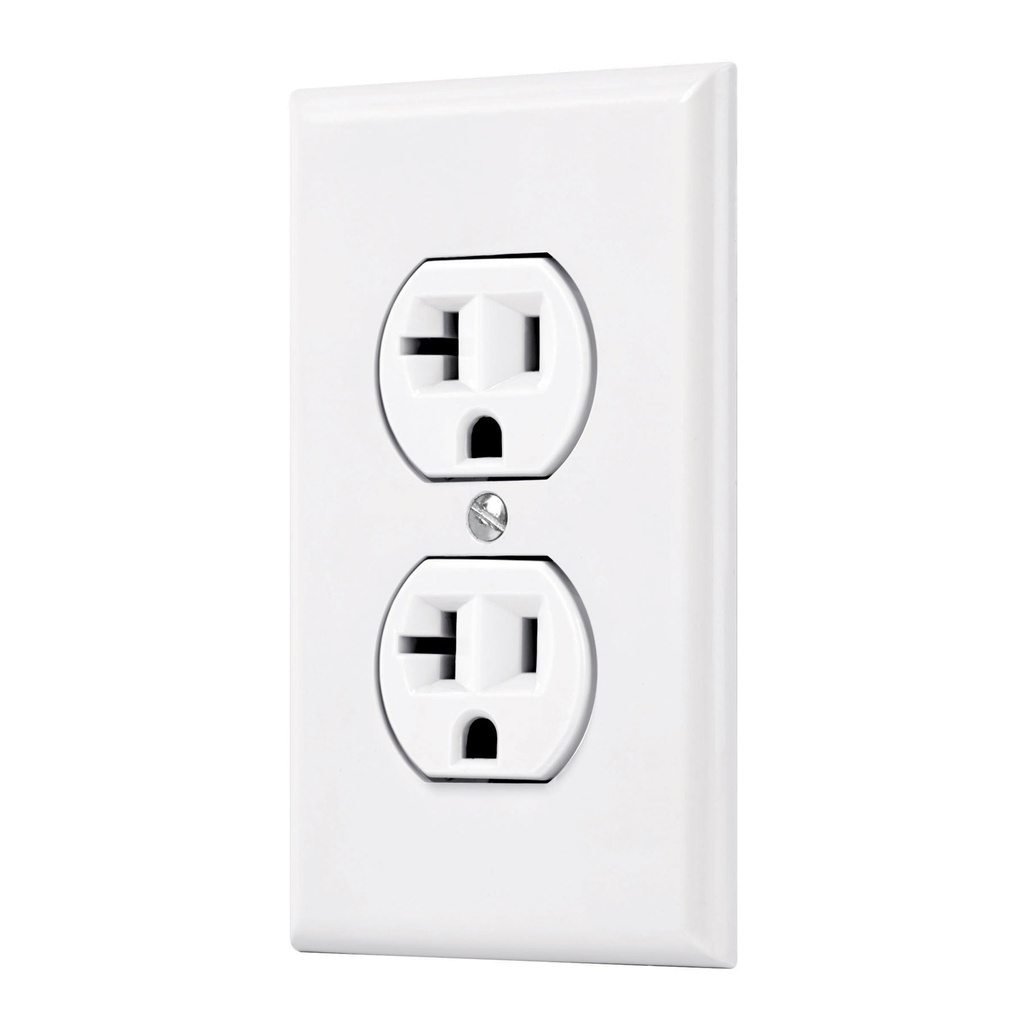 Placa armada contacto duplex,2 polos, linea Standard, blanco