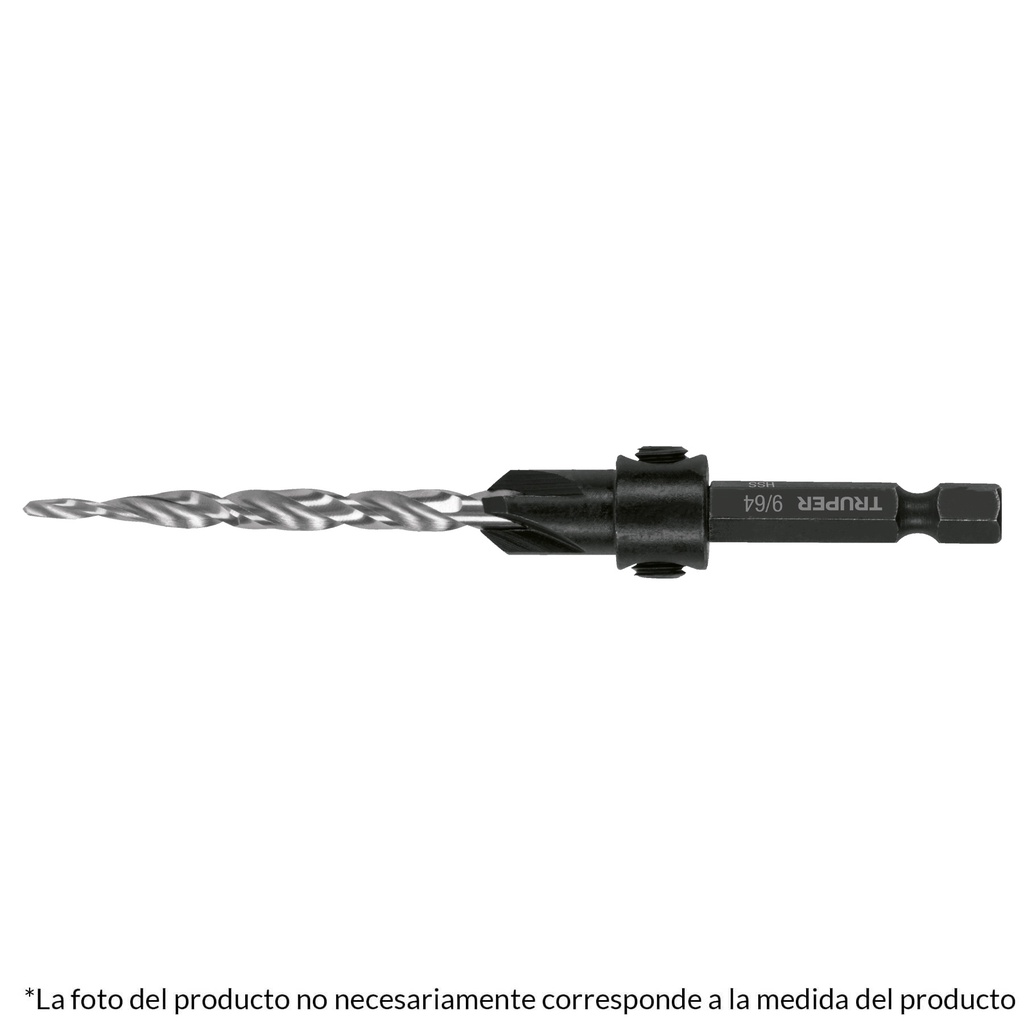 Broca avellanadora #6 para madera, 9/64', Truper