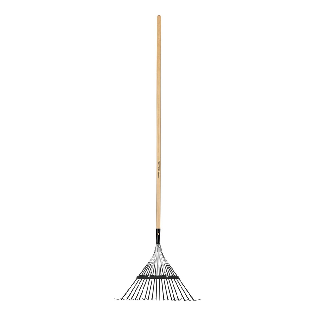 Escoba metalica para jardin, recta, 18 dientes, mango 48'