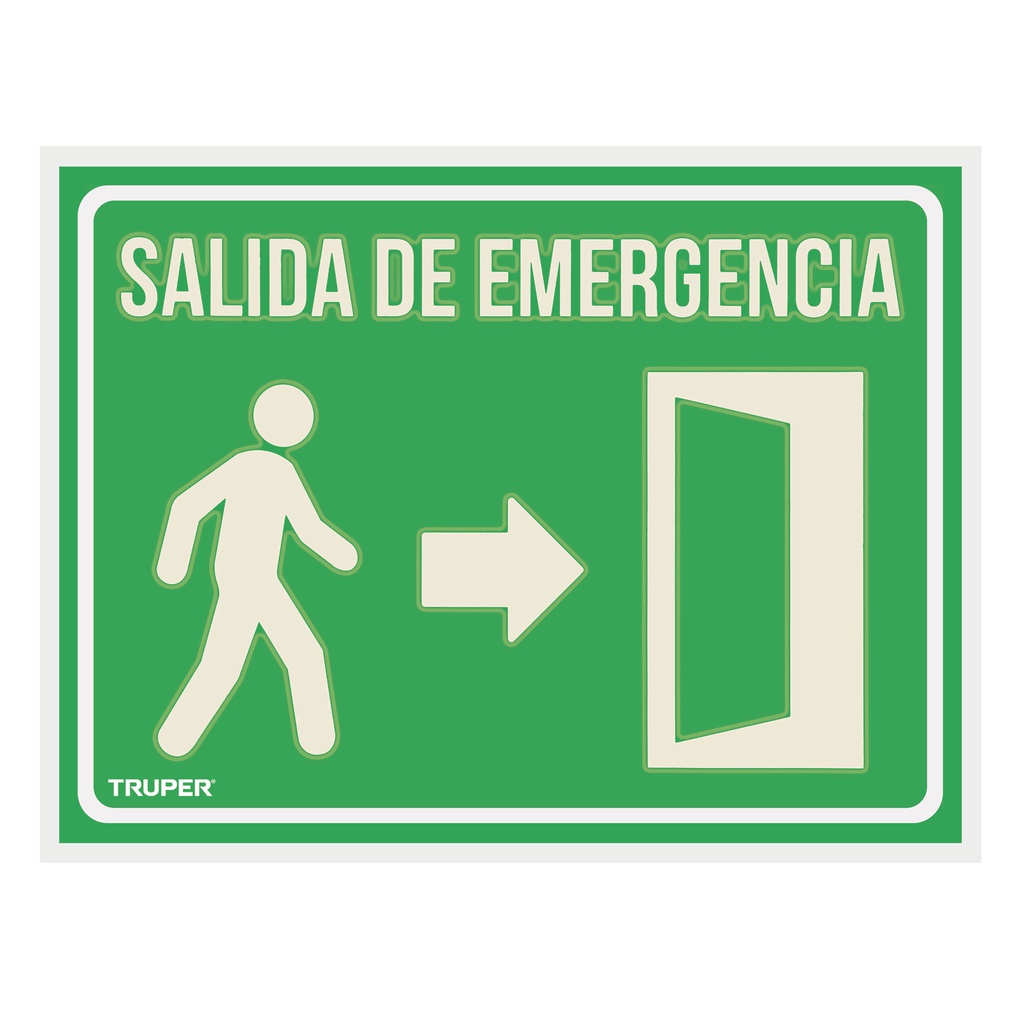Letrero de señalizacion 'SALIDA DE EMERGENCIA', 21 x 28 cm