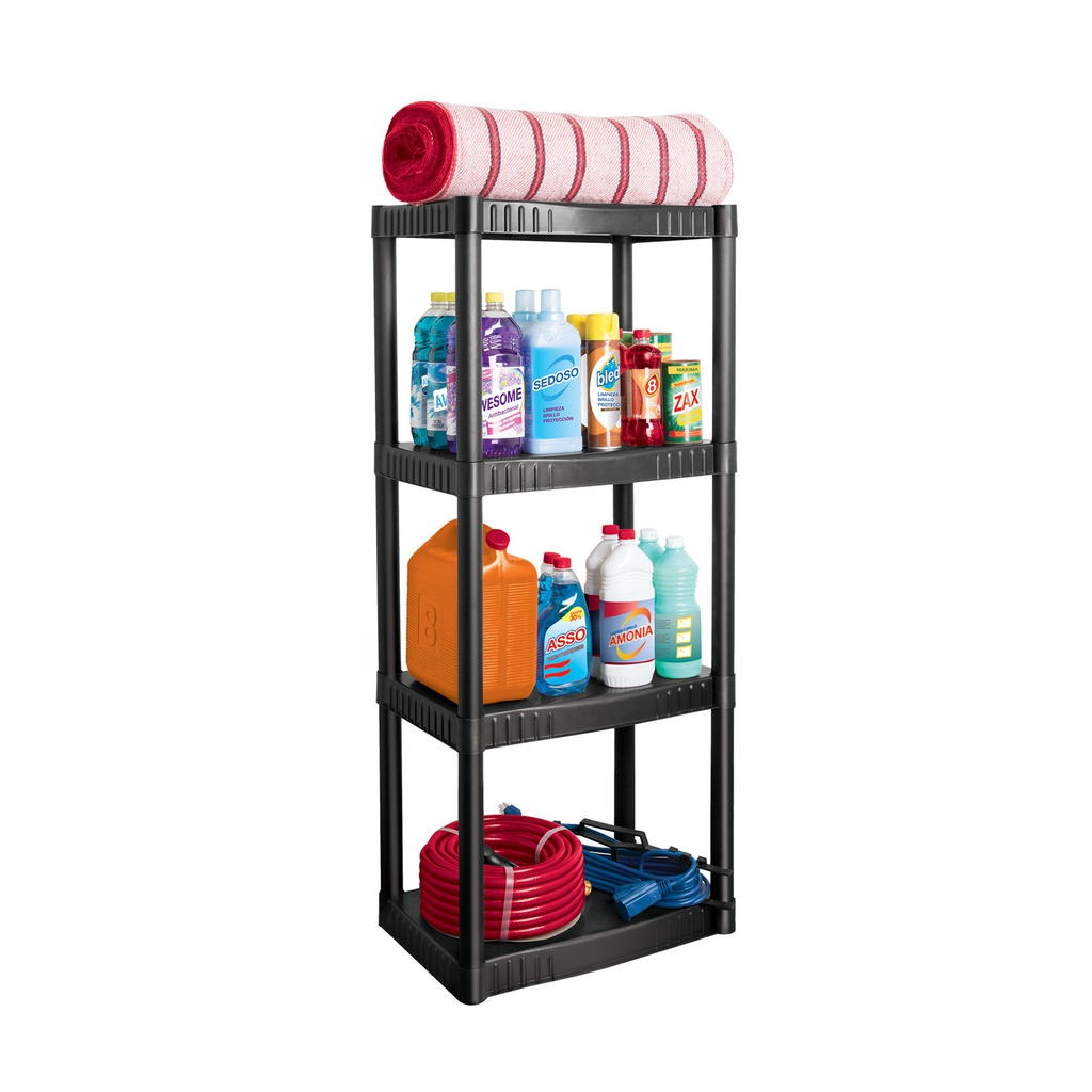 Estante plastico 4 repisas cap. 27 Kg 123 x 36 x 56, Pretul