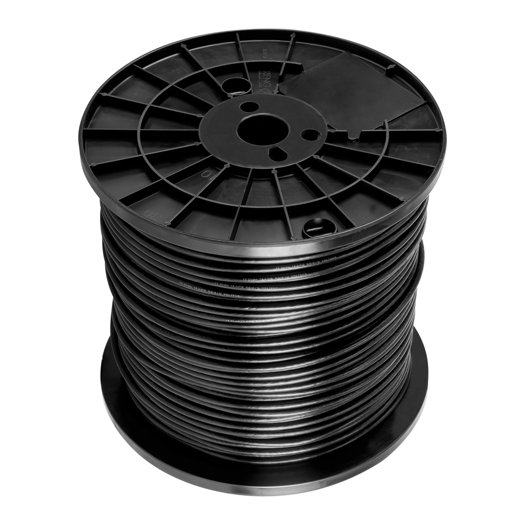 Metro de cable coaxial RG6 en carrete de 305 m, Volteck