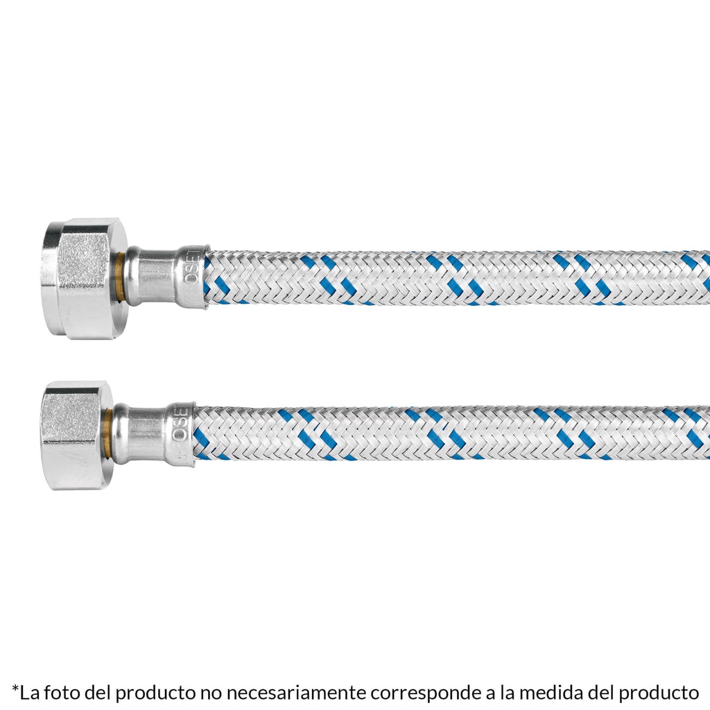 Manguera p/WC, aluminio, 1/2' x 7/8', 60 cm, Foset