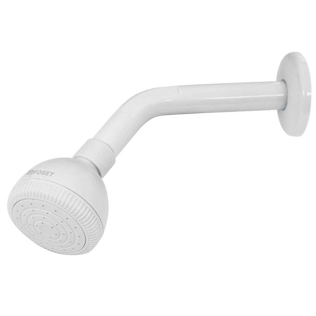 Regadera plastica redonda 2-1/2' blanca, Foset Basic