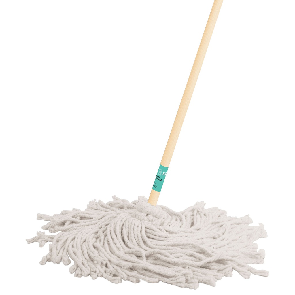 Trapeador tipo mechudo, 450 g con baston de 120 cm, Klintek