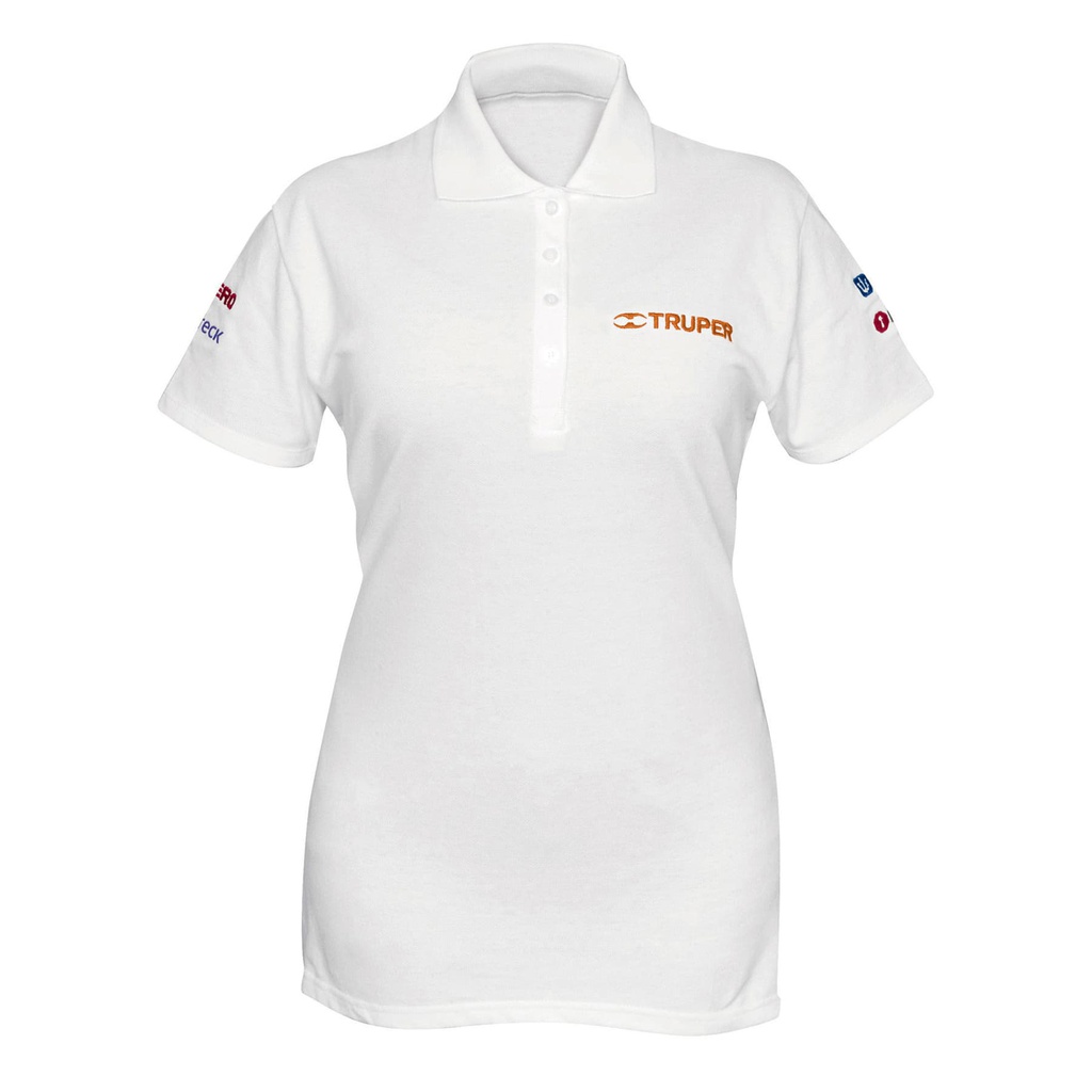 Playera polo para mujer, blanca, M, Truper