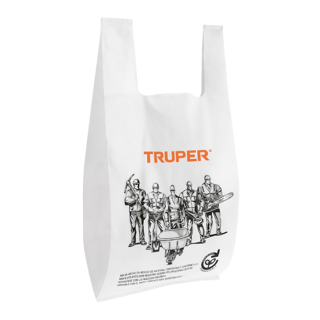 100 bolsas plasticas biodegradables de 27 x 50 cm, Truper