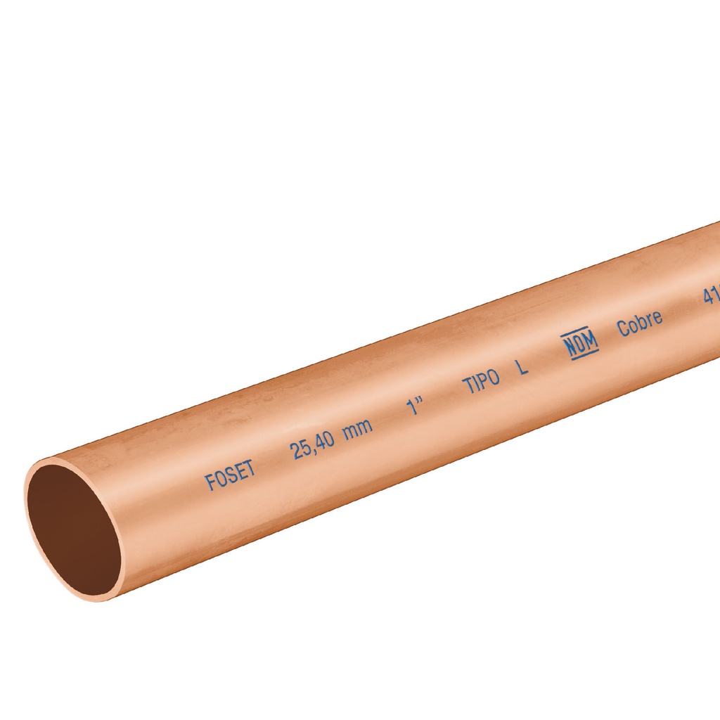 Tubo de 1' de cobre tipo 'L' , de 3 m, Foset