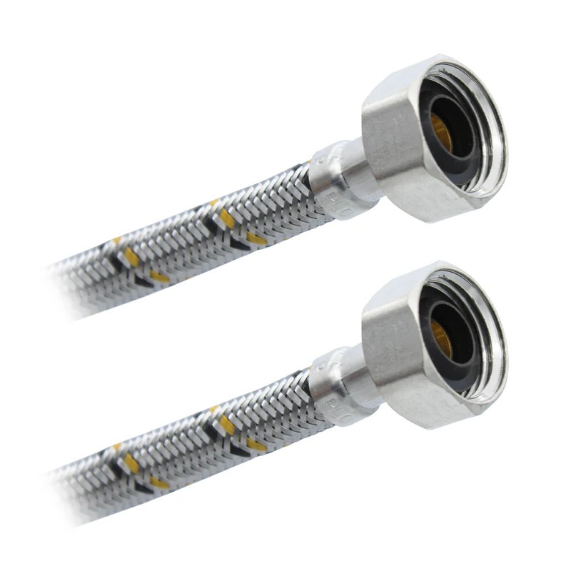 Conector Flexible Para Lav - Freg 1/2"FIP x !/2"FIP x 40cm. Aluminio Plomacy (CFL40)