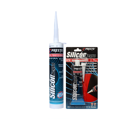 SILICON PRESTO 100% NEGRO TUBO 70 GR