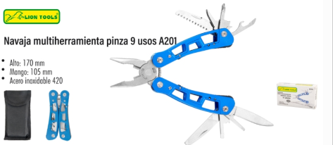 8590 Navaja multiherramienta pinza 9 usos A201