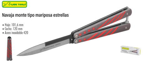 Navaja monte tipo mariposa estrellas