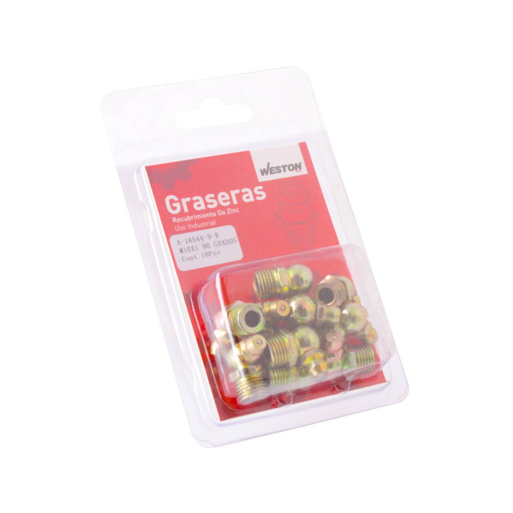 GRASERA M10 X 1  90 GRADOS BLISTER DE 10 PIEZAS