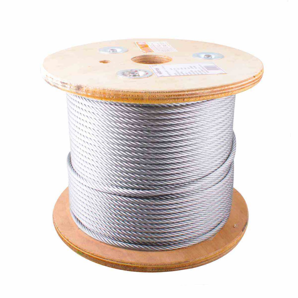CABLE DE ACERO GALVANIZADO 7X19 1/4" ROLLO 1500M