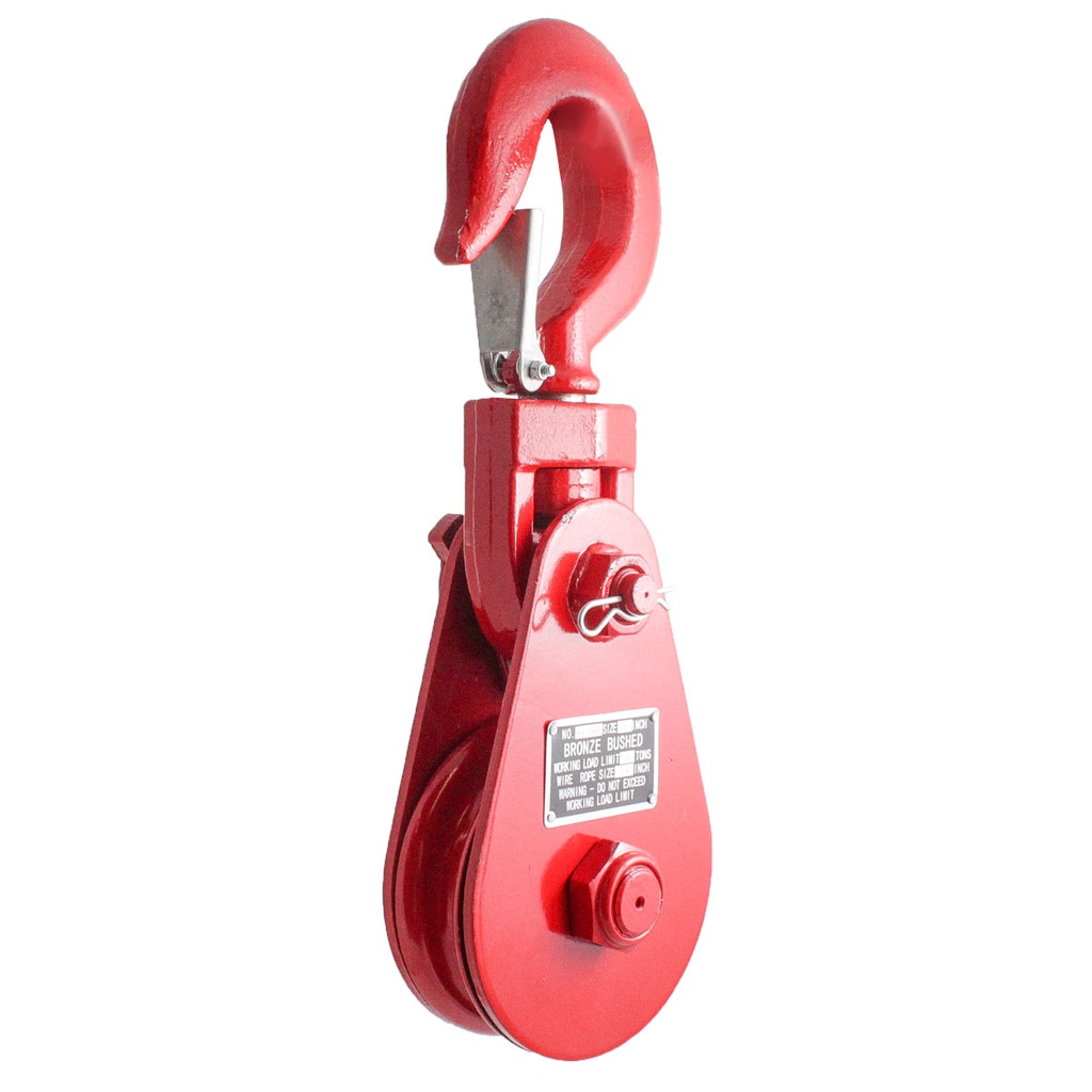 POLEA GIRATORIA PASTECA 8T-8" C/GANCHO ROJA 3/4"