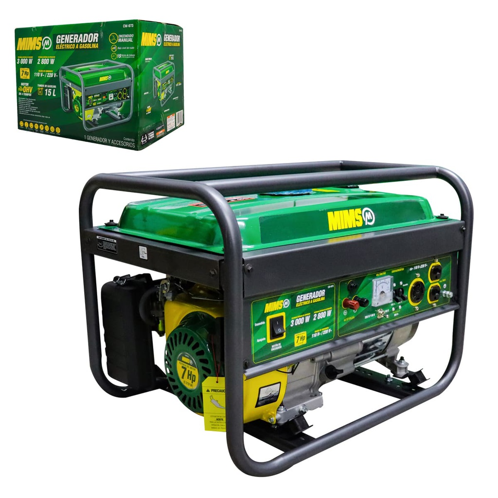GENERADOR ELECTRICO A GASOLINA 2800W (INICIO MANUAL) MIMS
