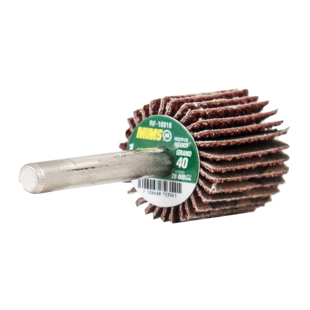 RUEDA FLAP MIMS C/VASTAGO (6MM) G40 2 X 1 (Precio x pieza - Empaque c/10 pzas)