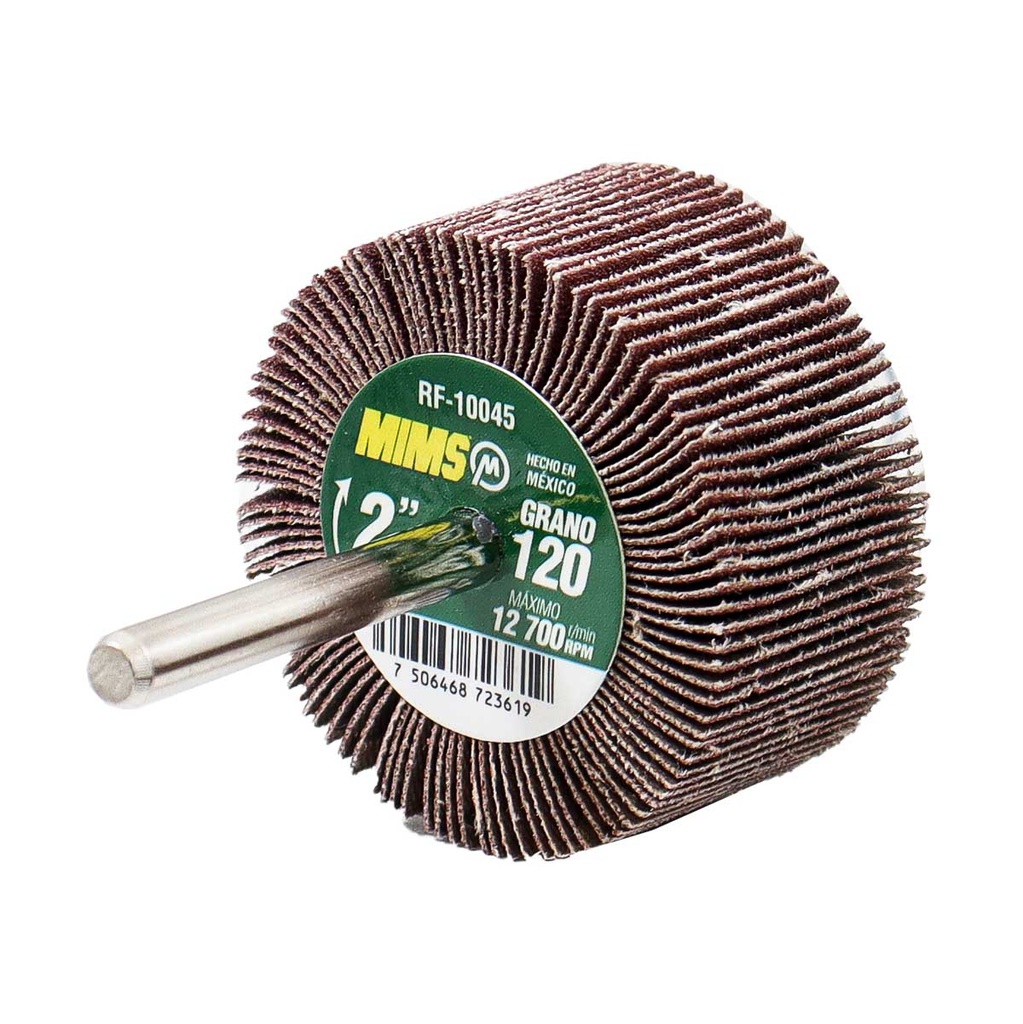 RUEDA FLAP MIMS C/VASTAGO (6MM) G120 3 X 1 (Precio x pieza - Empaque c/5 pzas)