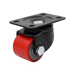 [Y-1033-75] RODAJA FIERRO VACIADO C/PU ROJA GIR. HORQUILLA NEGRA 3" (75X40MM)