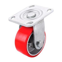 [Y-1043-102] RODAJA FIERRO VACIADO C/PU GIRA. ROJA 4X2"
