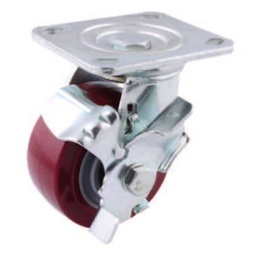 [Y-1066-125] RODAJA MARRON PU GIRA. C/FRENO 5X2"