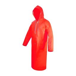 [ECO-1120HVANMD] GABARDINA IMPERMEABLE LARGA ECOFRIENDLY HIGH VISIBILITY ANARANJADA TALLA MD.