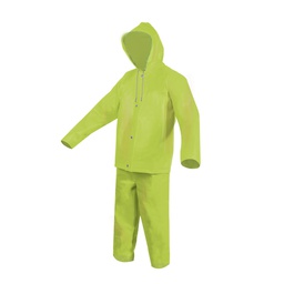 [ECO-1221HVXG] JUEGO IMPERMEABLE TRASLUCIDA  VERDE ALTA VISIBILIDAD TALLA EXTRA GRANDE